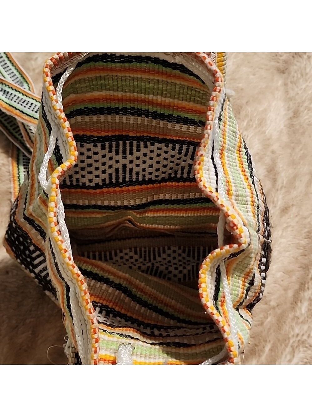 BAJ Tribal Aztec Woven Small Bucket Bag Backpack - Picture 2 of 5
